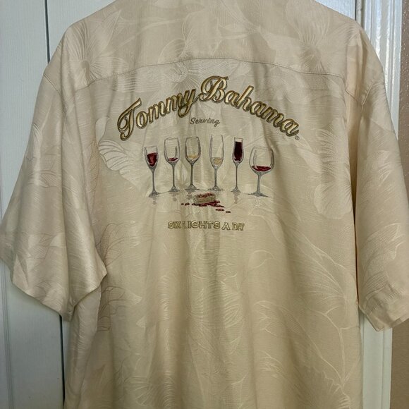 Tommy Bahama 100% Silk Embroidered Hawaiin Shirt (XL) - Picture 2 of 4